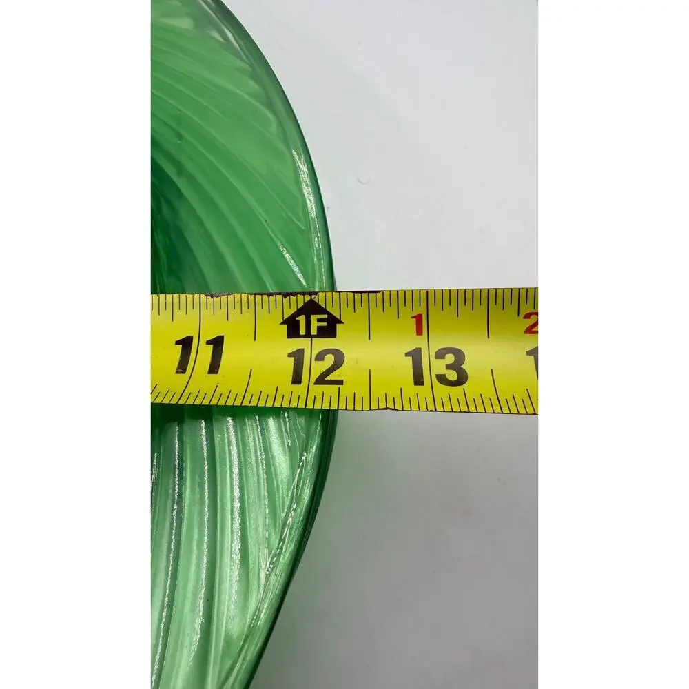 Pyrex Festiva Spring Green Swirl Rim Glass Dinner Plates 12
